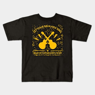 Guitar Lovers Yellow Grunge Kids T-Shirt